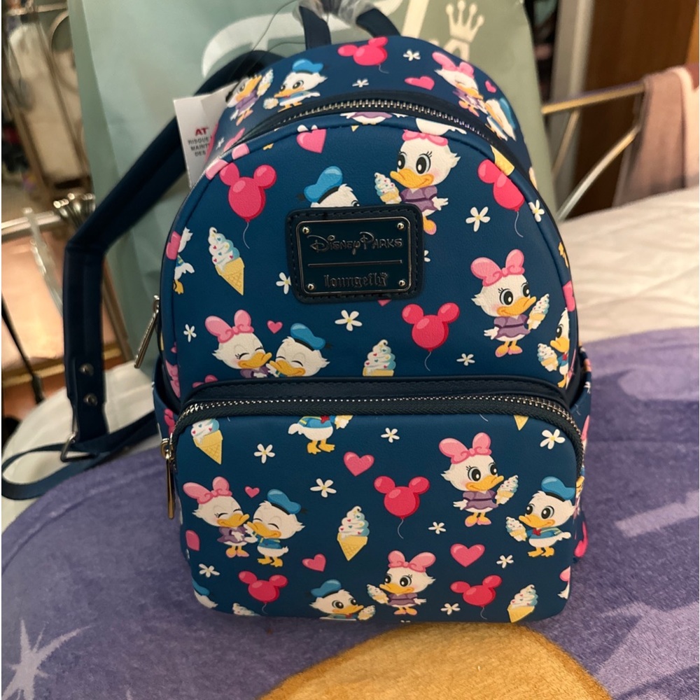 Disney Parks Loungefly Donald and Daisy Mini Backpack